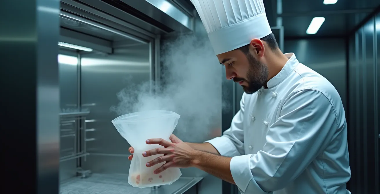 Processus de refroidissement rapide en cellule professionnelle avec courbe température-temps