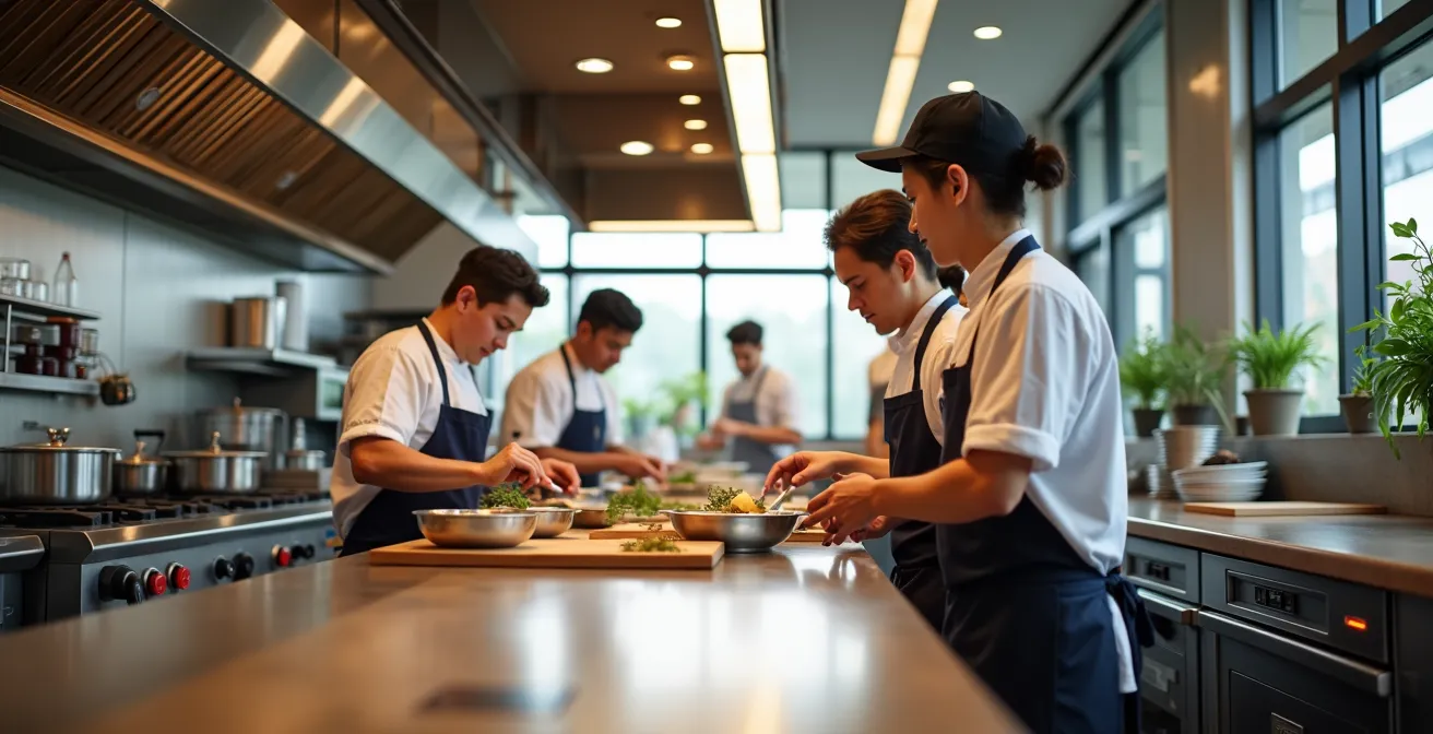 Jeune brigade multiculturelle travaillant dans une atmosphère détendue mais concentrée