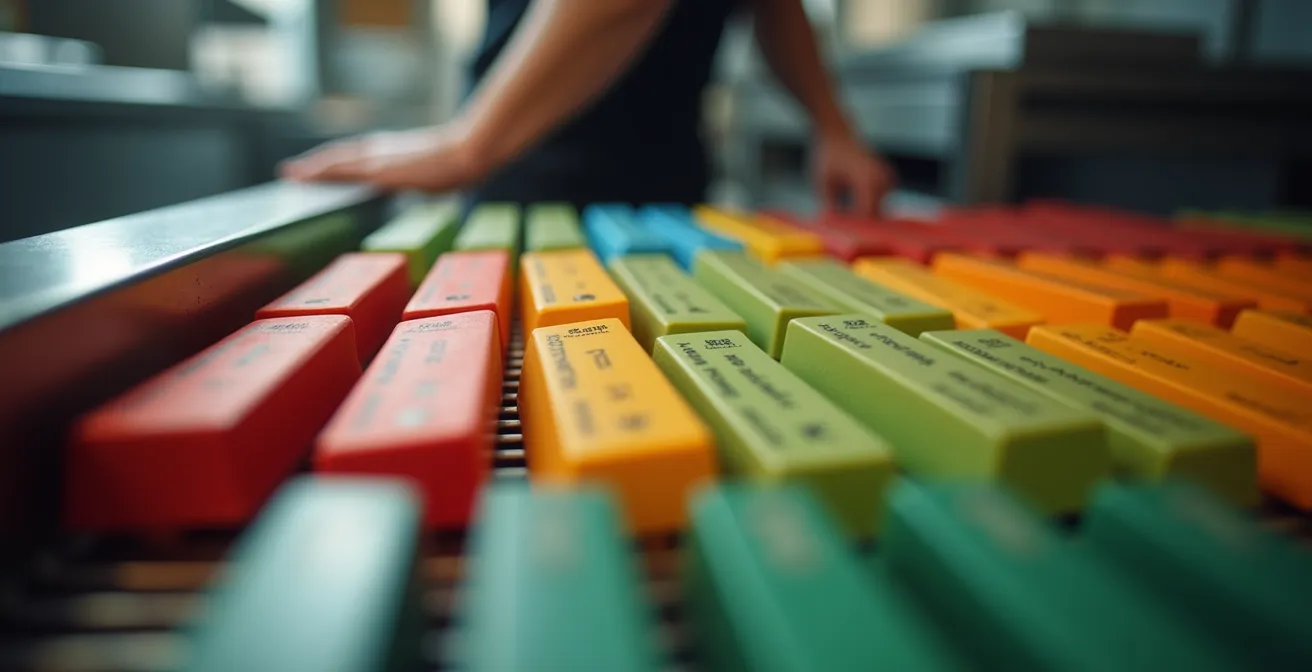 Système d'affichage numérique en cuisine avec hiérarchie visuelle des commandes