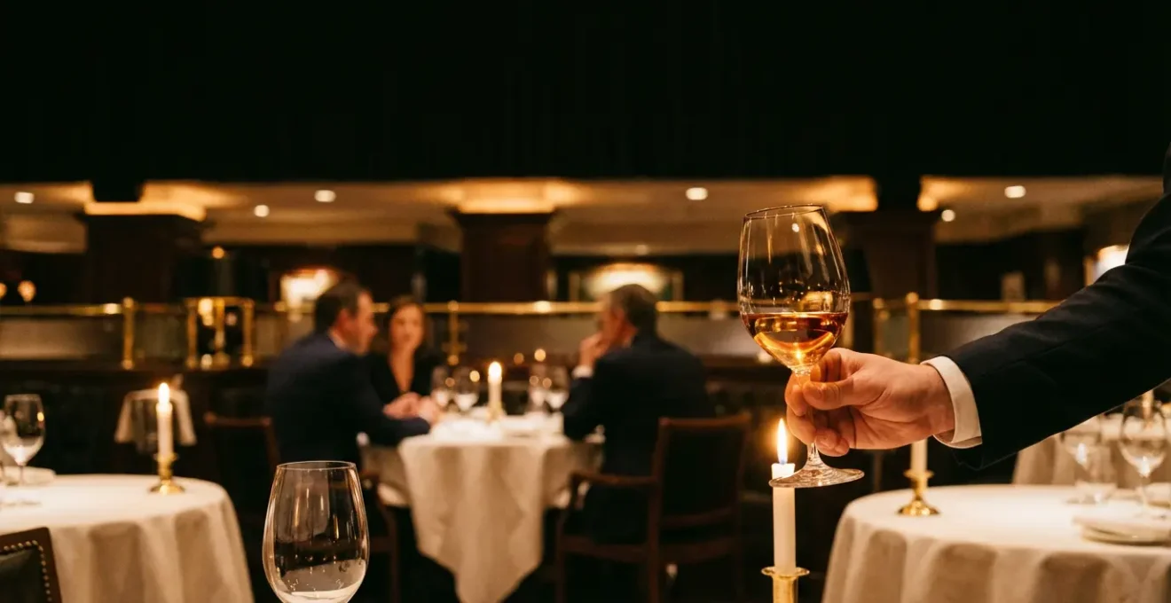 Service professionnel du vin avec verrerie élégante dans un restaurant gastronomique